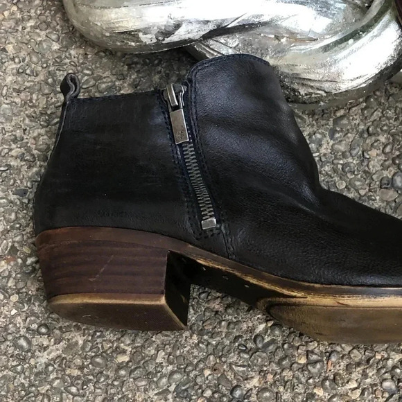 Lucky Brand Double Zip Charcoal Pewter Gray Ankle Boots Size 7 - Picture 3 of 6